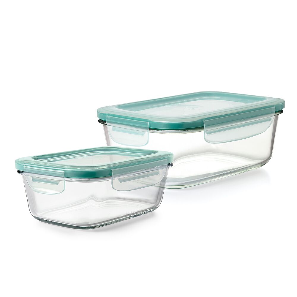 8 Cup Smart Seal Glass Rectangle Container & 3.5 Cup Smart Seal Glass Rectangle Container Bundle Z0