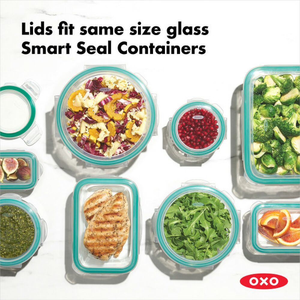 8 Piece Smart Seal Glass Round Container Set L0