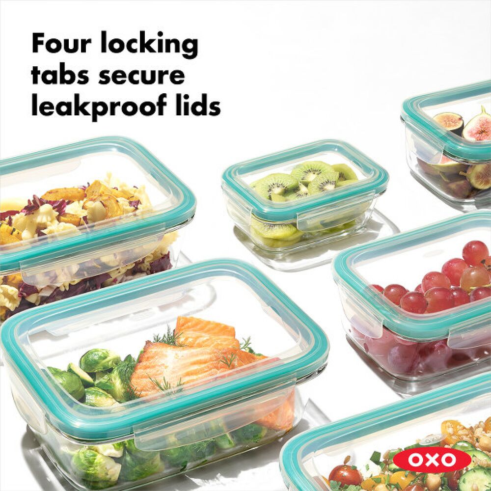8 Piece Smart Seal Glass Round Container Set L0