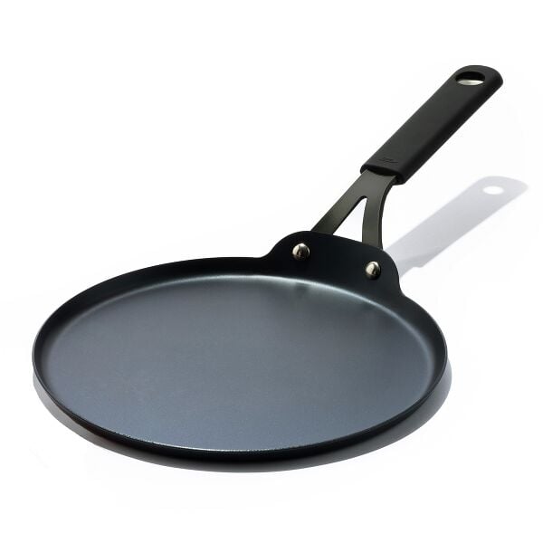 Obsidian Carbon Steel 10-Inch Crêpe Pan with Silicone Sleeve N7