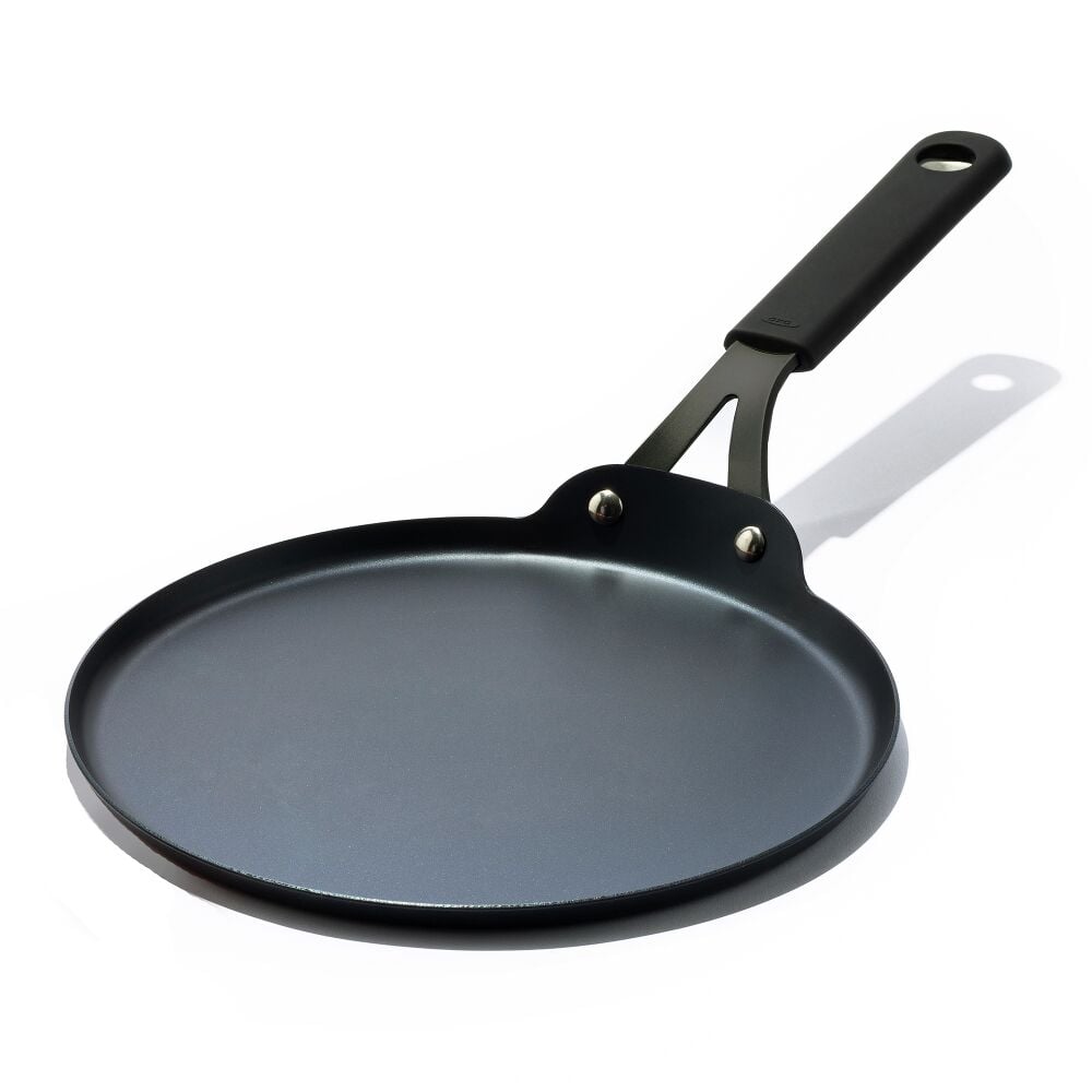 Obsidian Carbon Steel 10-Inch Crêpe Pan with Silicone Sleeve N7