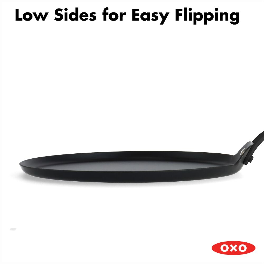 Obsidian Carbon Steel 10-Inch Crêpe Pan with Silicone Sleeve N7