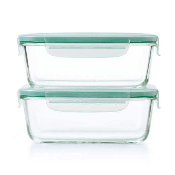 Smart Seal 8 Cup Glass Rectangle Container - Teal J0