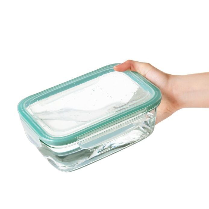 Smart Seal 8 Cup Glass Rectangle Container - Teal J0