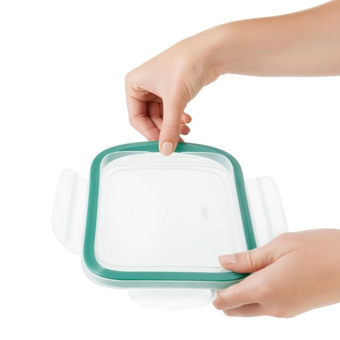Smart Seal 8 Cup Glass Rectangle Container - Teal J0