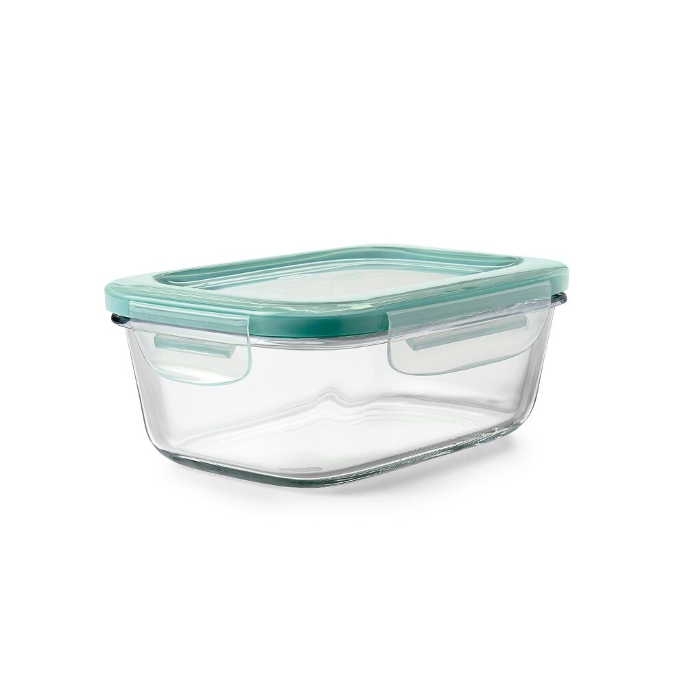 Smart Seal 3.5 Cup Glass Rectangle Container - Teal D6