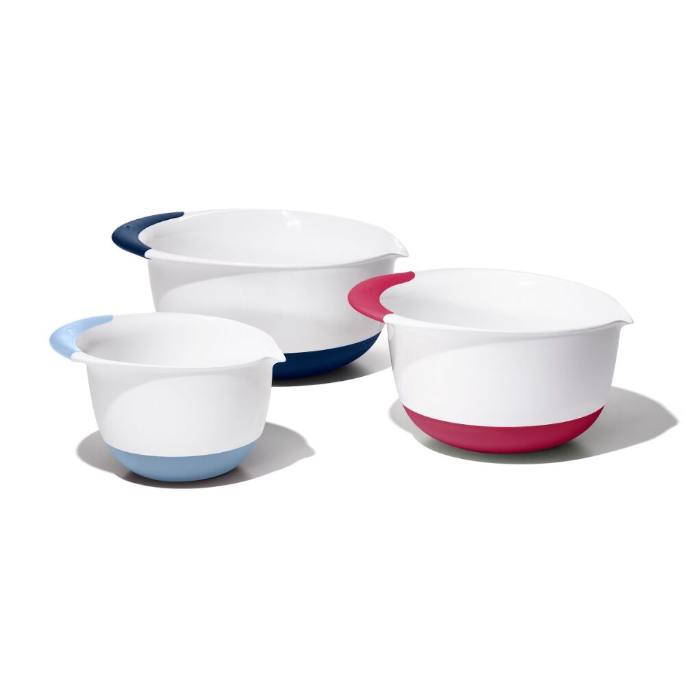 3 Piece Mixing Bowl Set New Colored Handles A2