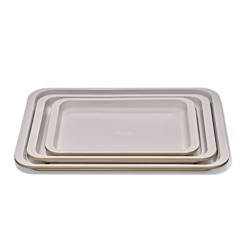 Non-Stick Pro Ceramic Coated Metal Bakeware 3 Pc Set D4