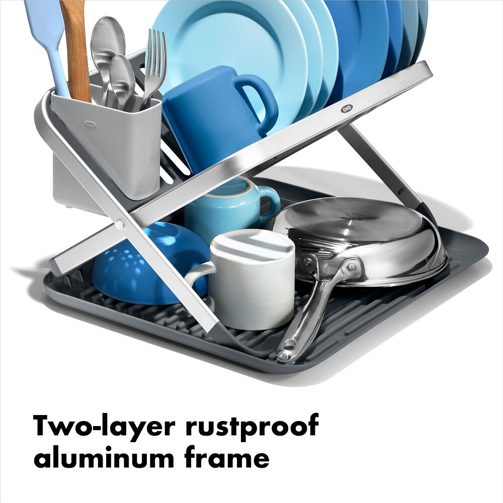 OXO Good Grips Aluminum Fold Flat Dish Rack I6