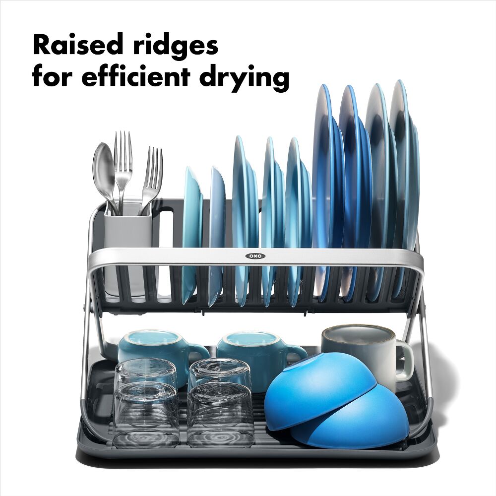 OXO Good Grips Aluminum Fold Flat Dish Rack I6
