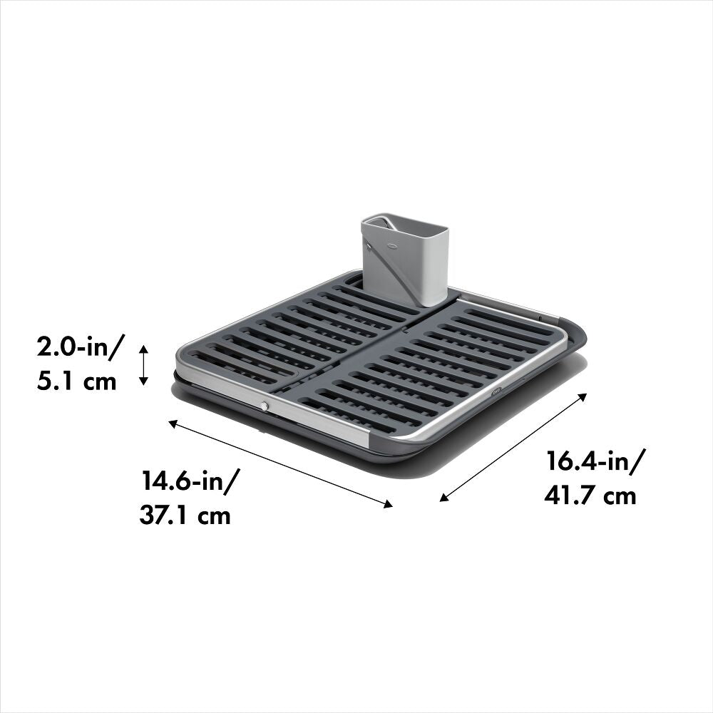 OXO Good Grips Aluminum Fold Flat Dish Rack I6