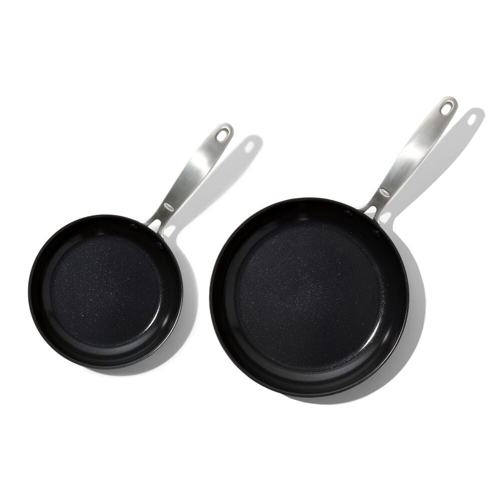 Enhanced Non-Stick 2-Piece Frypan Set — Black H8