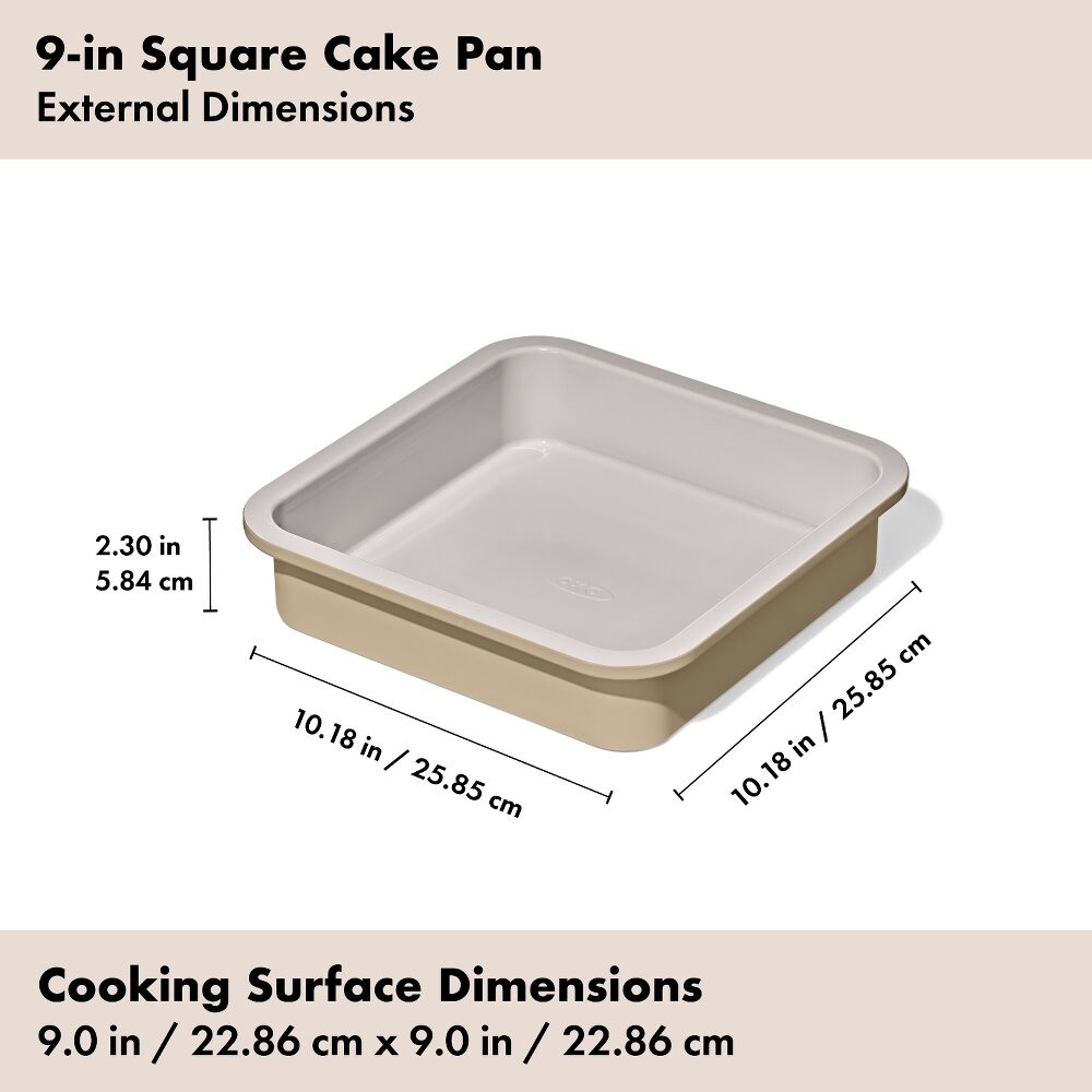Non-Stick Pro Ceramic Coated Metal Bakeware 9” Square Cake Pan X3