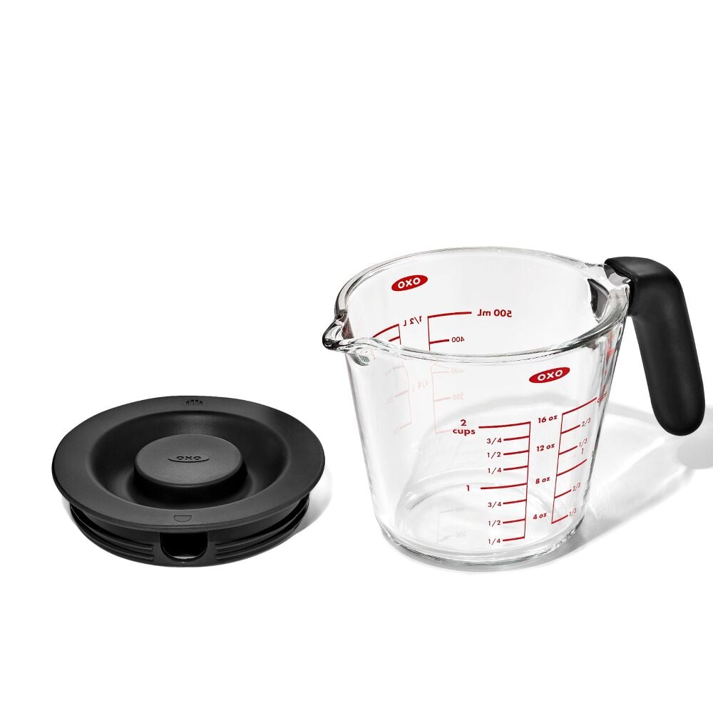 2 Cup Glass Measuring Cup with Lid Y7