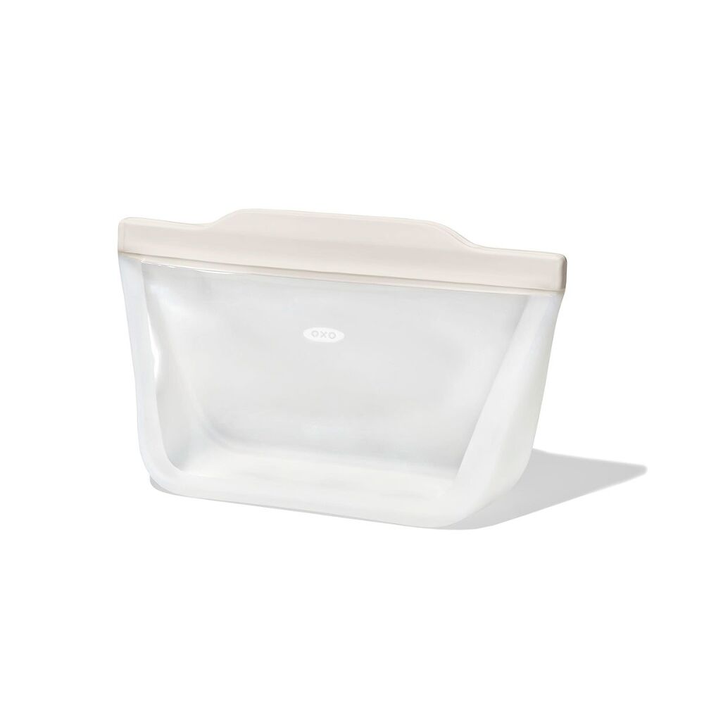 Silicone Reusable Bag - Stand-Up Quart (32 oz) - Oat S2