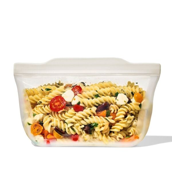 Silicone Reusable Bag - Stand-Up Quart (32 oz) - Oat S2