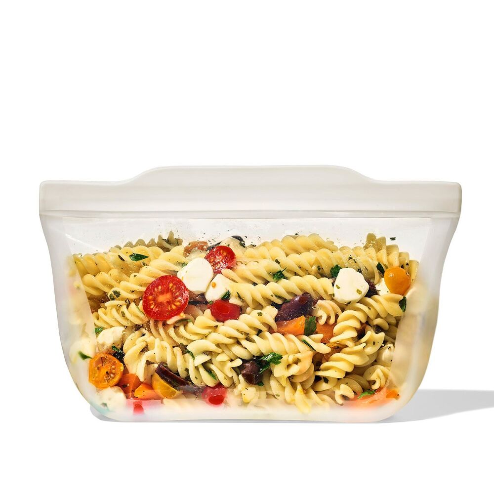 Silicone Reusable Bag - Stand-Up Quart (32 oz) - Oat S2
