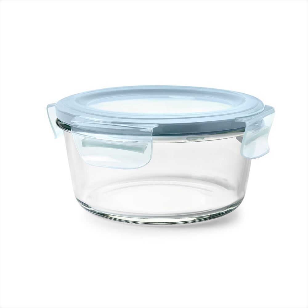 Smart Seal 4-Cup Glass Round Container - Arctic Blue I8