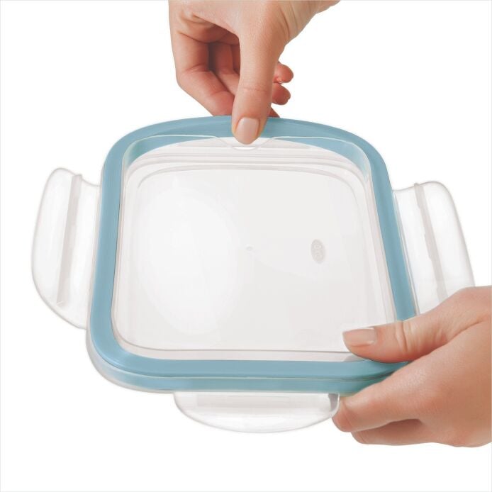 Smart Seal 3.5-Cup Glass Rectangle Container - Arctic Blue V1