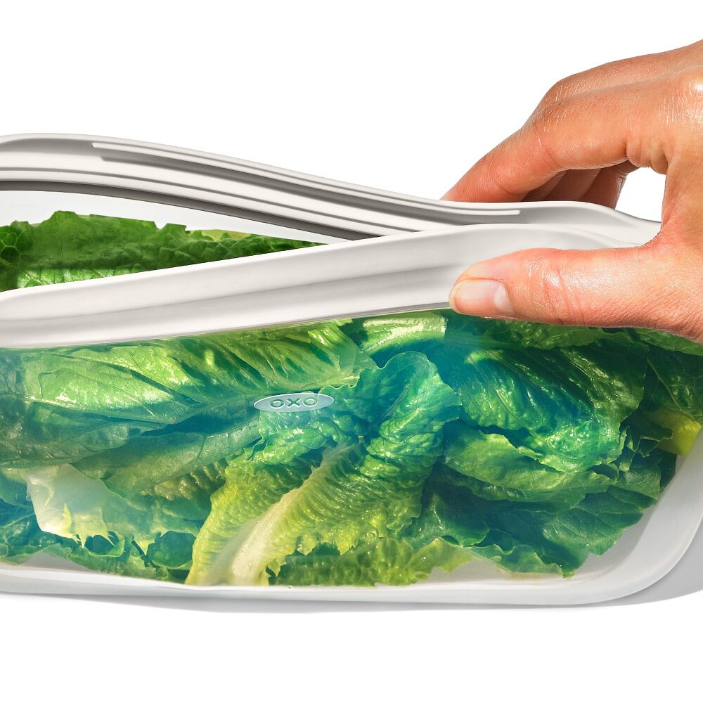 Silicone Reusable Bag - Stand-Up Half Gallon (64 oz) - Oat D8