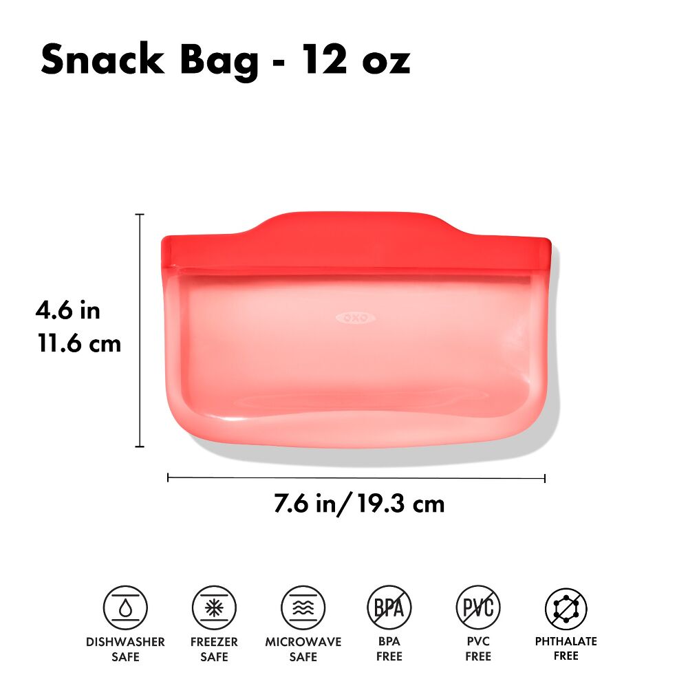 Silicone Reusable Bag - Snack Bag (12 oz) - Watermelon P2