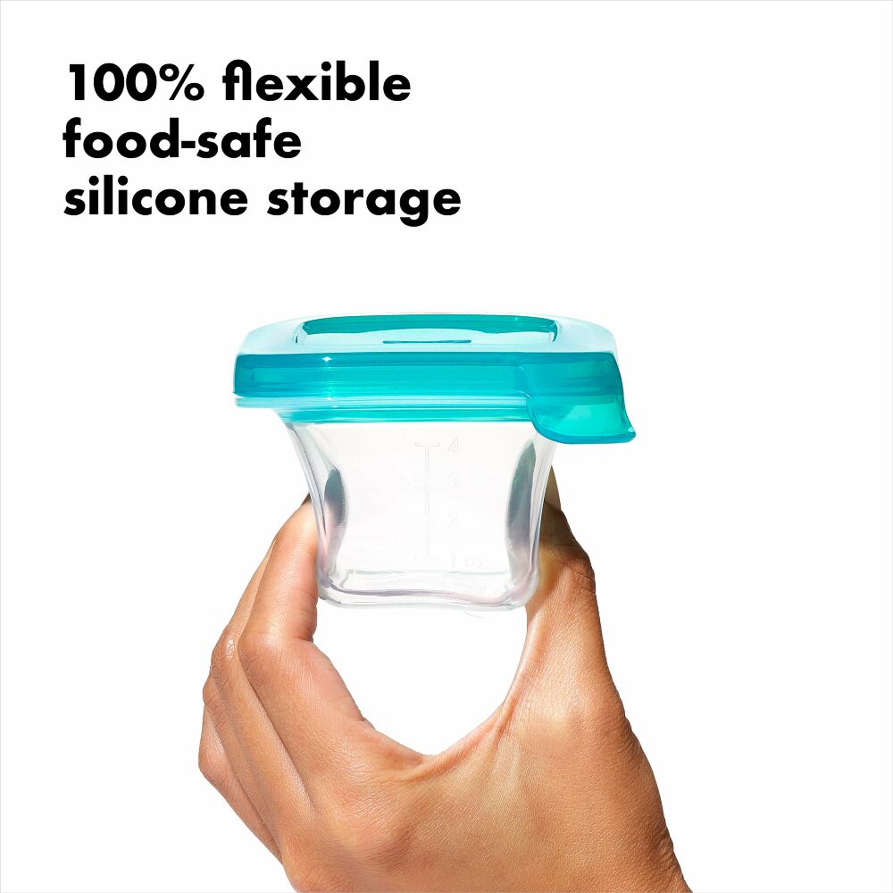 4 oz Baby Blocks™ Silicone Freezer Storage Containers - Tot Teal J0