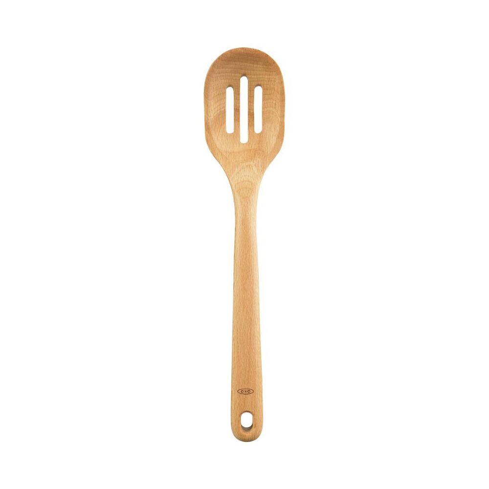 Wooden Slotted Spoon Q0