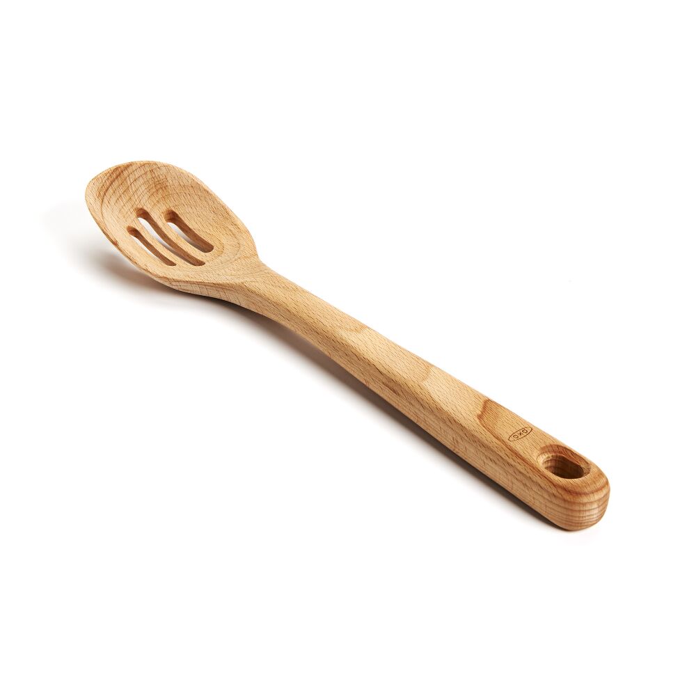 Wooden Slotted Spoon Q0