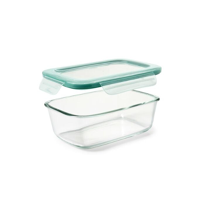 Smart Seal 8 Cup Glass Rectangle Container - Teal J0