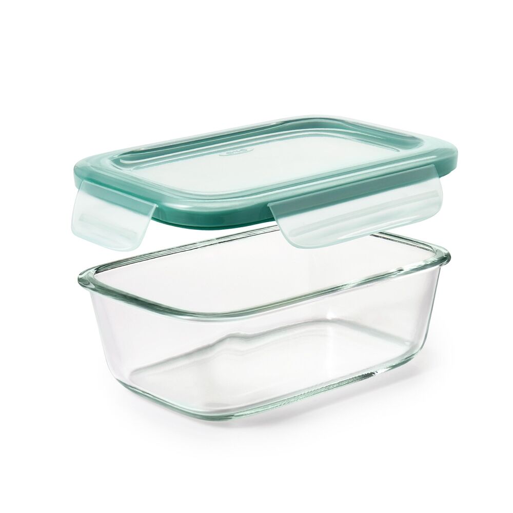 Smart Seal 3.5 Cup Glass Rectangle Container - Teal D6