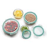 8 Piece Smart Seal Glass Round Container Set L0