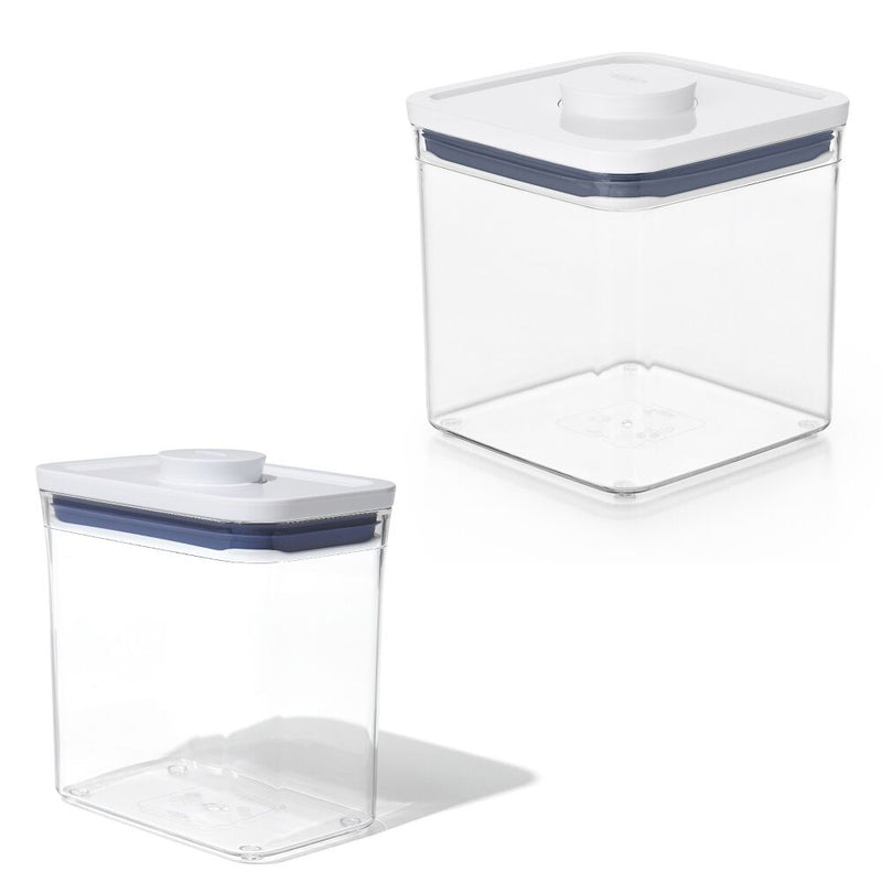 POP Container - Rectangle Short (1.7 Qt.) & POP Container - Big Square Short (2.8 Qt.) Bundle W2