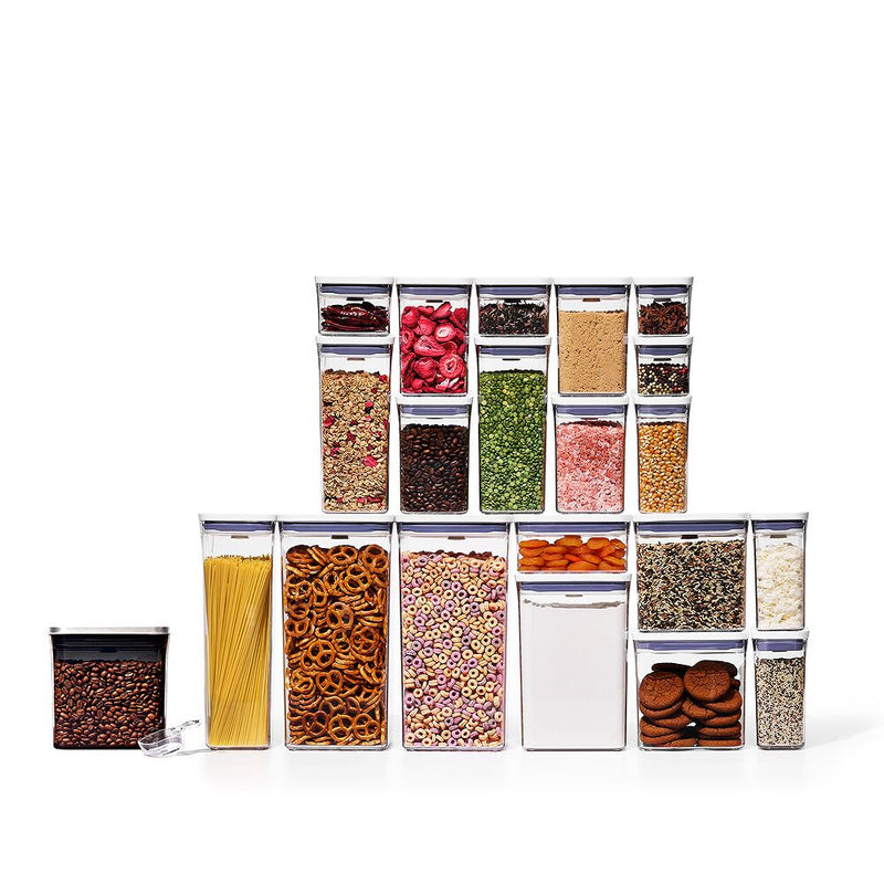20-Piece POP Container Set & Steel Coffee POP Container (1.7 Qt) with Scoop Bundle T5