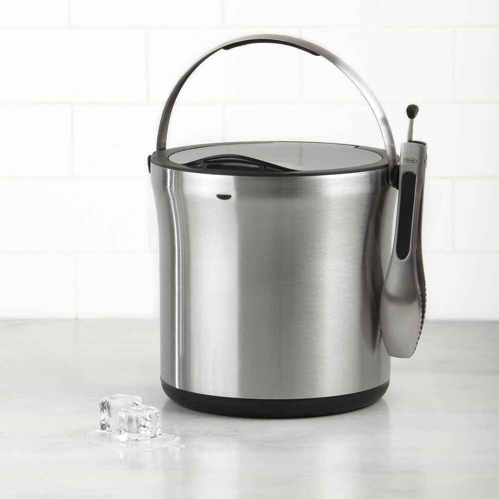 Steel Ice Bucket & Tong Set F1