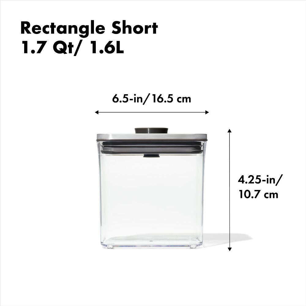 POP Container - Rectangle Short (1.7 Qt/1.6 L) - Matte Black H4