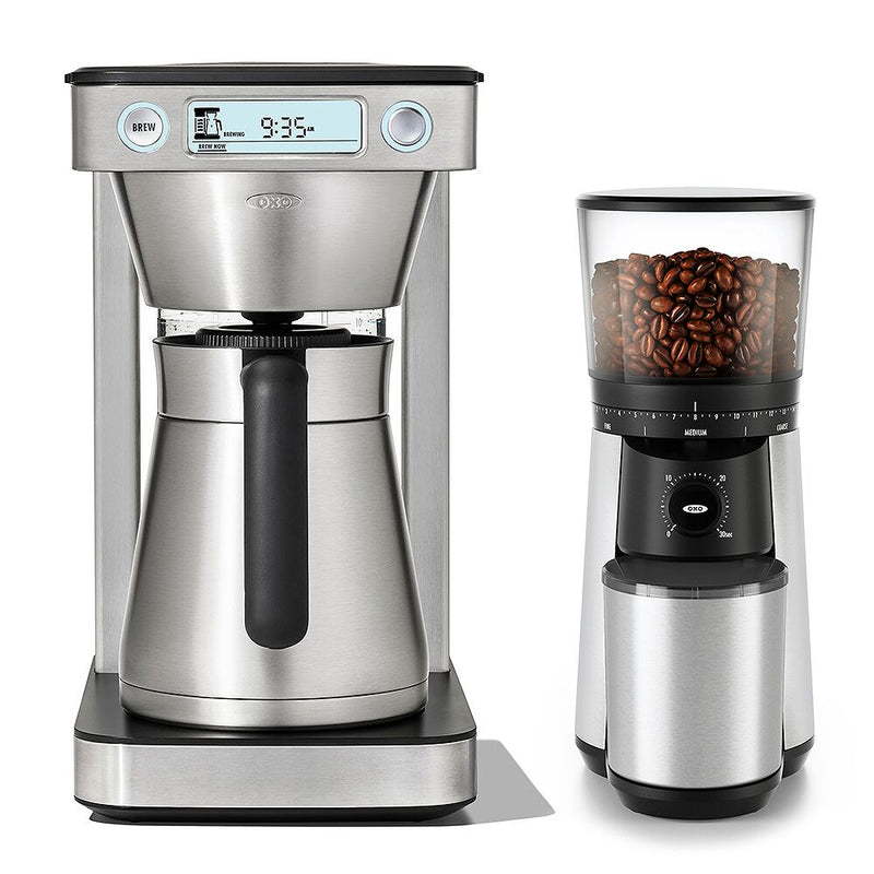 12-Cup Coffee Maker with Podless Single-Serve Function & Conical Burr Coffee Grinder Bundle F4