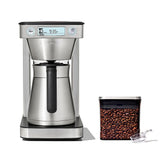 12-Cup Coffee Maker with Podless Single-Serve Function & Steel Coffee POP Container (1.7 Qt) with Scoop Bundle H4