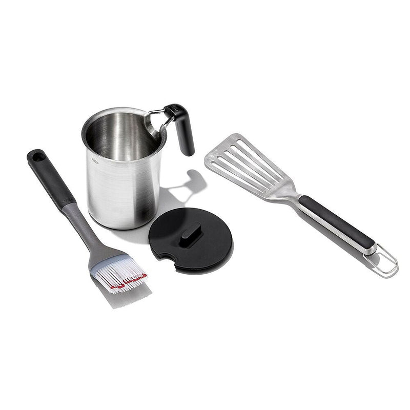 Grilling Basting Pot and Brush Set & Grilling Precision Turner Bundle N0