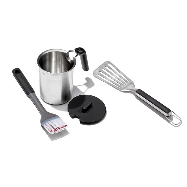 Grilling Basting Pot and Brush Set & Grilling Precision Turner Bundle N0