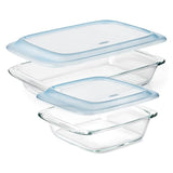 Glass Baking Dish with Lid (2.0 Qt) & Glass Baking Dish with Lid (3.0 Qt) Bundle R3