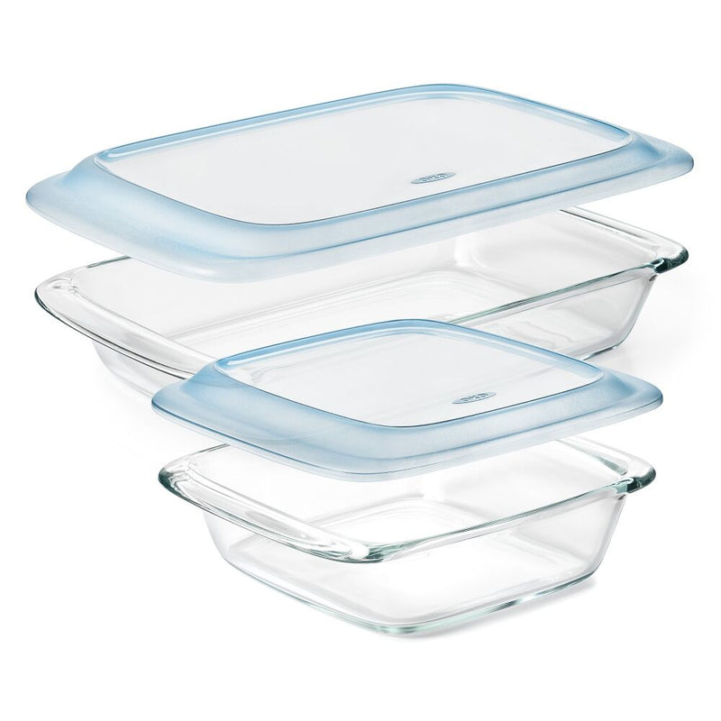 Glass Baking Dish with Lid (2.0 Qt) & Glass Baking Dish with Lid (3.0 Qt) Bundle R3