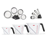 3 Piece Angled Measuring Cup Set & Stainless Steel Measuring Cups and Spoons Set Bundle L1