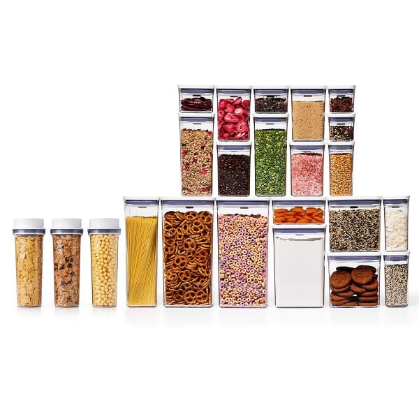 3 Piece Cereal Dispenser Set & 20-Piece POP Container Set Bundle R4