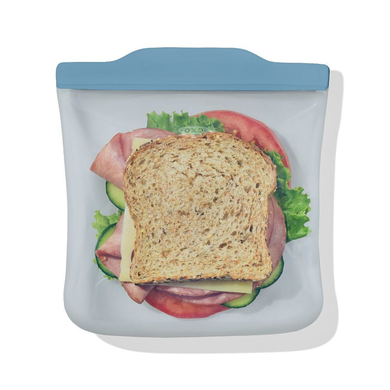 Silicone Reusable Bag  Sandwich (28 oz) - Ocean Blue G2