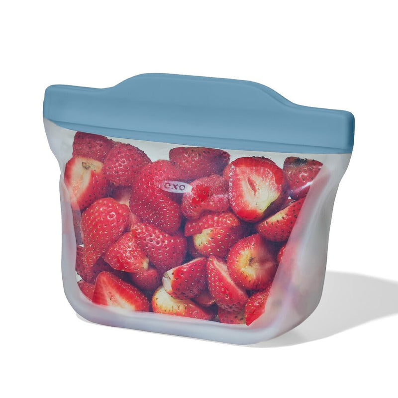 Silicone Reusable Bag  Stand-Up Snack (12 oz) - Ocean Blue G8