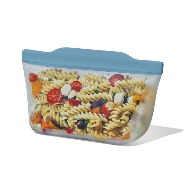 Silicone Reusable Bag  Stand-Up Quart (32 oz) - Ocean Blue C3