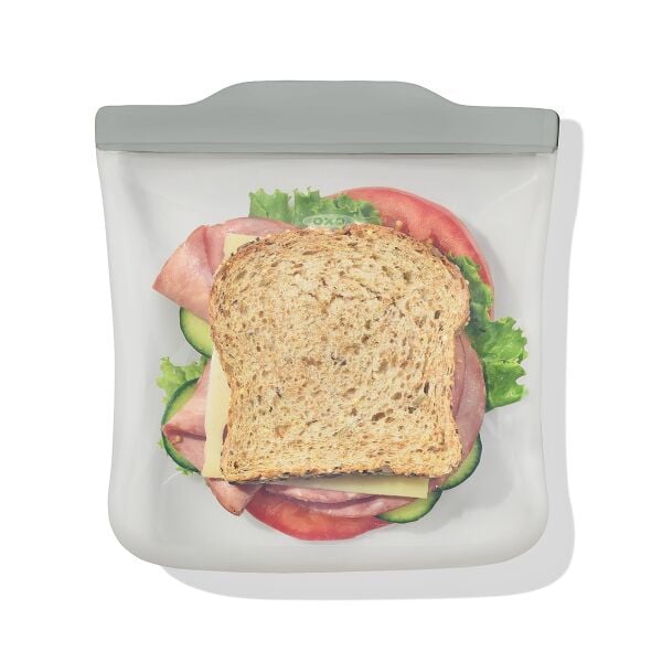 Silicone Reusable Bag  Sandwich (28 oz) - Fog A8