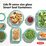 8 Piece Smart Seal Glass Round Container Set L0