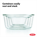 8 Piece Smart Seal Glass Round Container Set L0