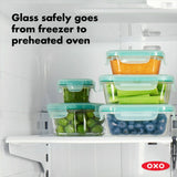 8 Piece Smart Seal Glass Round Container Set L0